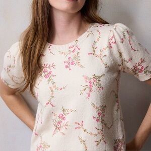 Lauren Conrad Floral Knitted Pullover - L